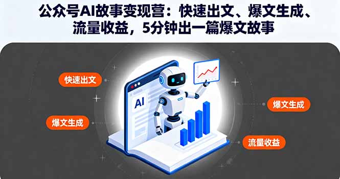 公众号AI故事变现营：快速出文、爆文生成、流量收益，5分钟出一篇爆文故事_酷乐网