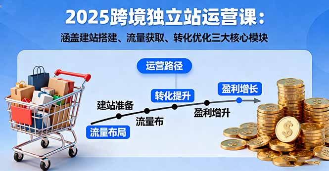 2025跨境独立站运营课：涵盖建站搭建、流量获取、转化优化三大核心模块_酷乐网