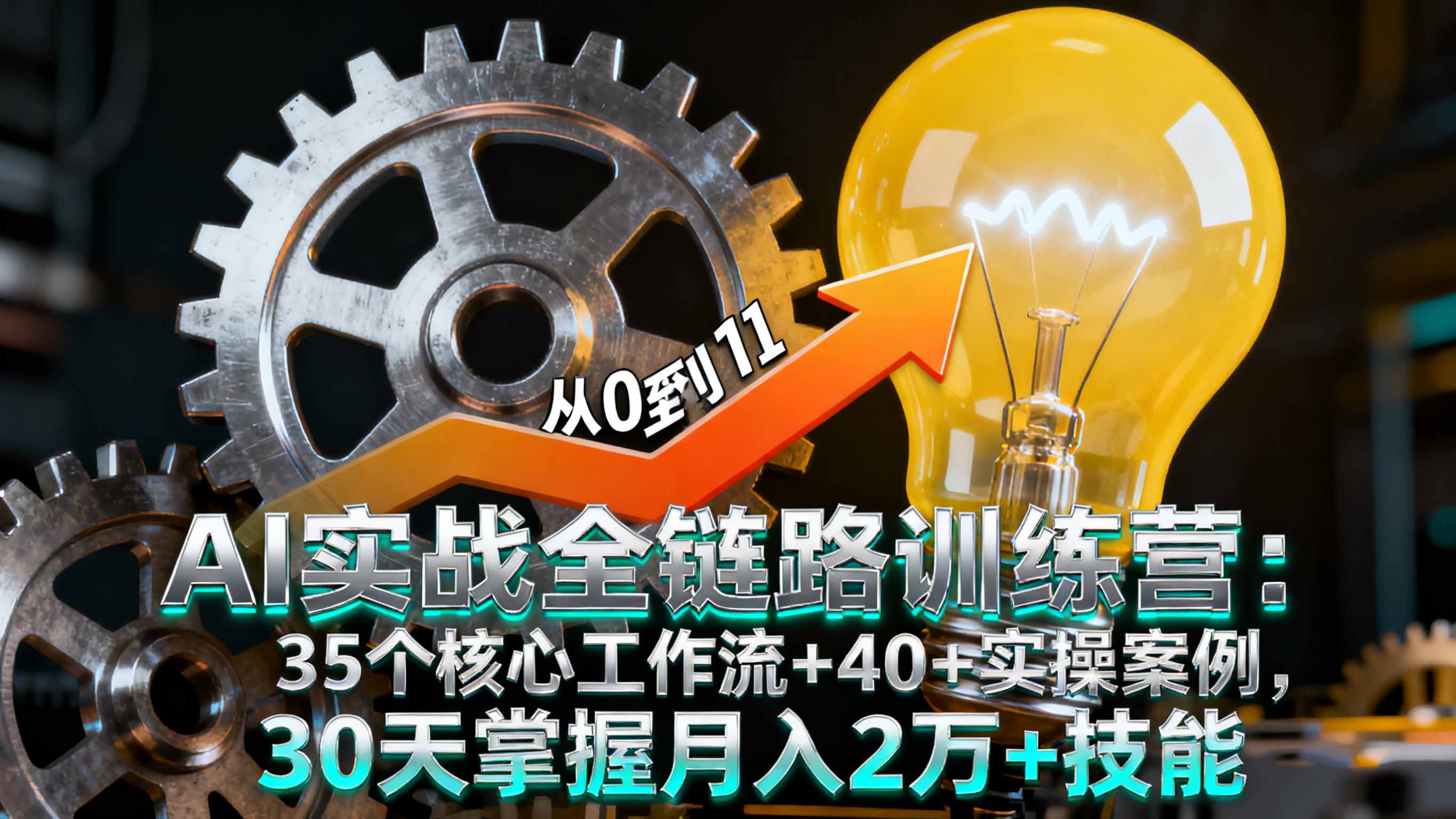 AI实战全链路训练营：35个核心工作流+40+实操案例，30天掌握月入2万+技能_酷乐网
