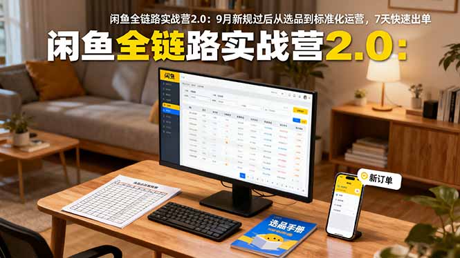 闲鱼全链路实战营2.0：9月新规过后从选品到标准化运营，7天快速出单_酷乐网