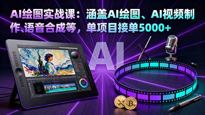 AI绘图实战课：涵盖AI绘图、AI视频制作、语音合成等，单项目接单5000+_酷乐网