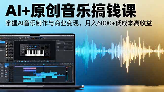 AI+原创音乐搞钱课：掌握AI音乐制作与商业变现，月入6000+低成本高收益_酷乐网