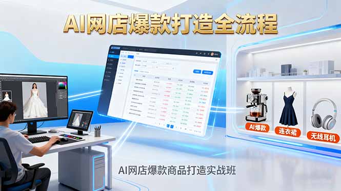 AI网店爆款商品打造实战班：AI技术实现商品图智能处理，快速搭建AI网店_酷乐网