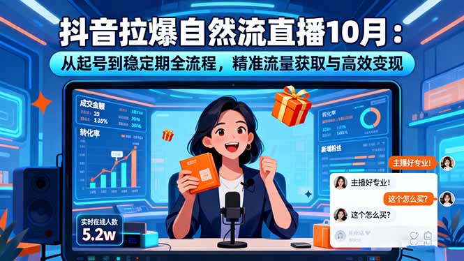 抖音拉爆自然流直播10月：从起号到稳定期全流程，精准流量获取与高效变现_酷乐网