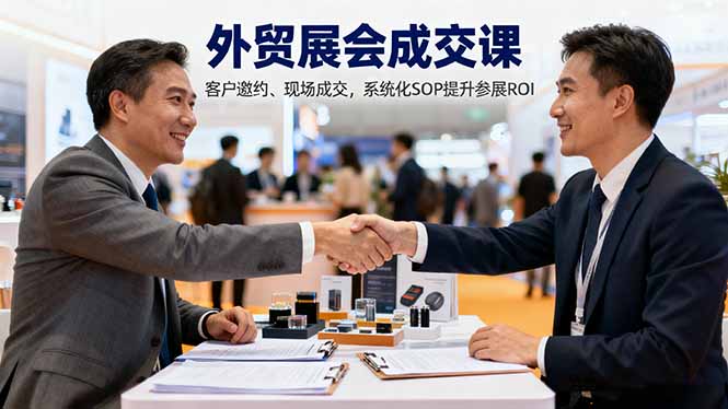 外贸展会成交课，含目标制定、客户邀约、现场成交，系统化SOP提升参展ROI_酷乐网