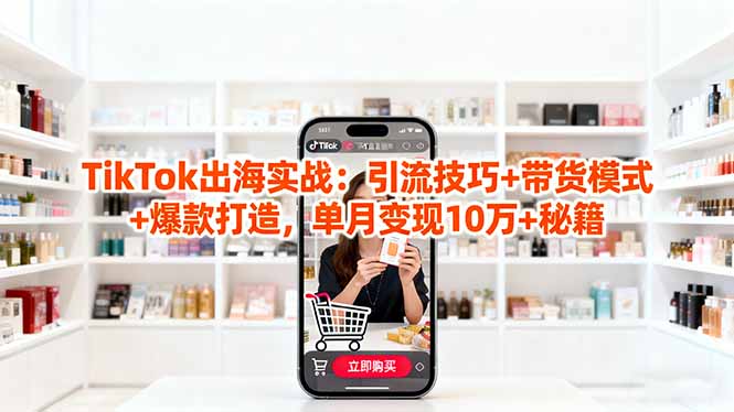 「TikTok出海实战」引流技巧+带货模式+爆款打造，单月变现10万+秘籍_酷乐网