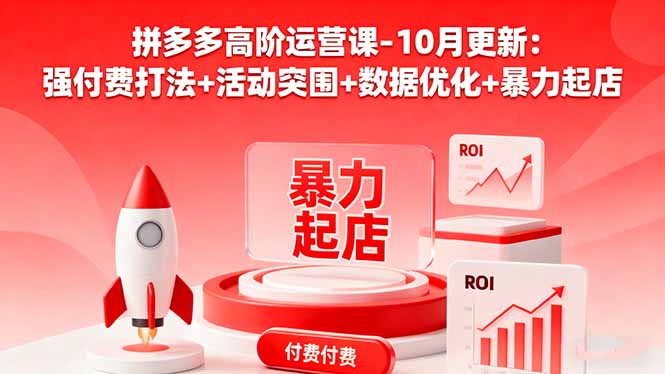 拼多多高阶运营课-10月更新：强付费打法+活动突围+数据优化+暴力起店_酷乐网