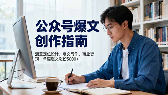 公众号爆文创作指南，涵盖定位设计+爆文写作+商业变现，单篇爆文涨粉5000+_酷乐网