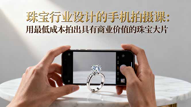 珠宝行业设计的手机拍摄课:用最低成本拍出具有商业价值的珠宝大片!_酷乐网