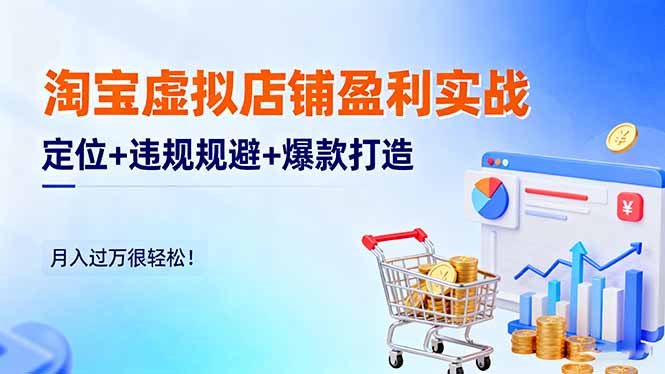 淘宝虚拟店铺盈利实战:定位+违规规避+爆款打造,月入过万很轻松!_酷乐网