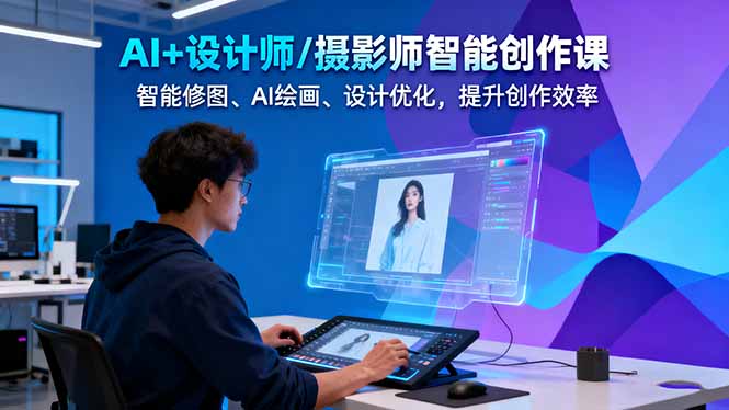 AI+设计师/摄影师智能创作课:智能修图、AI绘画、设计优化,提升创作效率_酷乐网