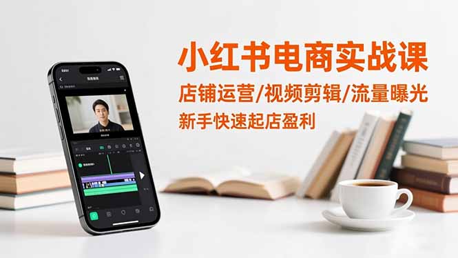 小红书电商实战课：店铺运营/视频剪辑/流量曝光，新手快速起店盈利_酷乐网