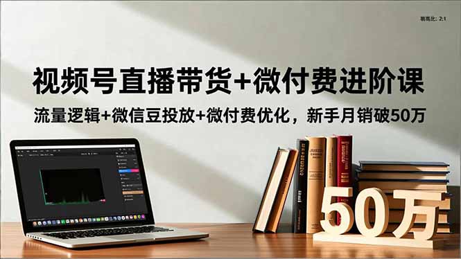 视频号直播带货+微付费进阶课：流量逻辑+微信豆投放+微付费优化，新手月销破50万_酷乐网