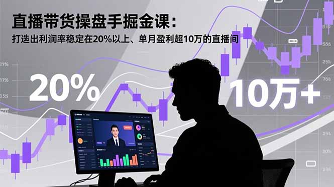 直播带货操盘手掘金课：打造出利润率稳定在20%以上、单月盈利超10万的直播间_酷乐网