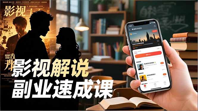 Tk影视解说副业速成课，软件安装、全流程实操、爆款预设，新手两周变现_酷乐网