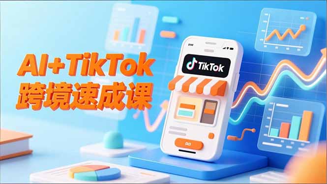 AI+TikTok跨境速成课,智能翻译、店铺定位、流程拆解,7天高效上线运营_酷乐网