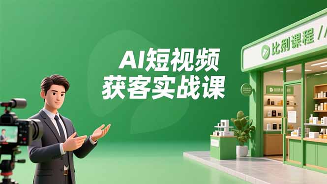 AI短视频获客实战课,数字人创作、实体行业应用、精准引流,30天获取客源月入6万+_酷乐网