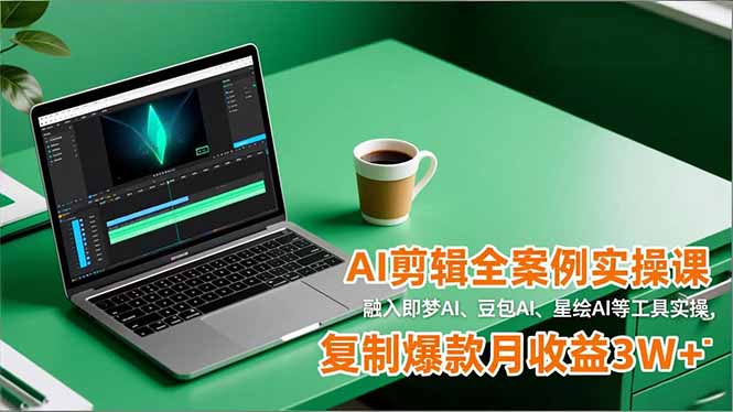 AI剪辑全案例实操课，融入即梦AI、豆包AI、星绘AI等工具实操，复制爆款月收益3W+_酷乐网