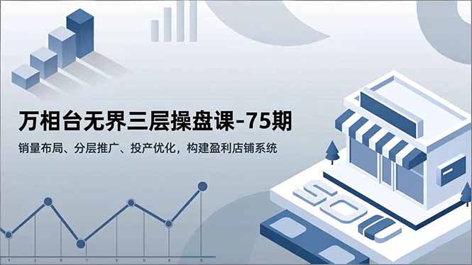 万相台无界三层操盘课-75期，销量布局、分层推广、投产优化，构建盈利店铺系统_酷乐网