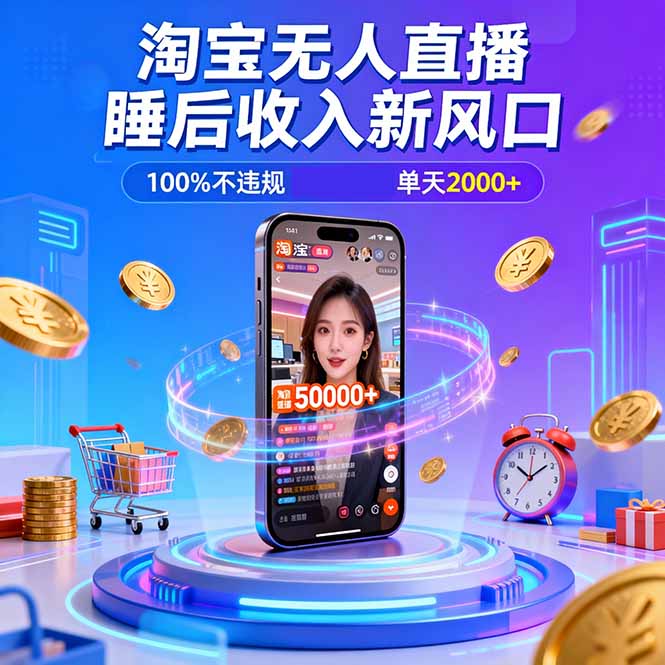 淘宝无人直播,不违规不封号,直播100小时卖了5万,年底旺季!-951博客