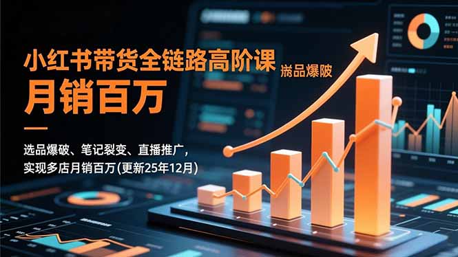 小红书带货全链路高阶课，选品爆破、笔记裂变、直播推广，实现多店月销百万(更新25年12月)-951博客