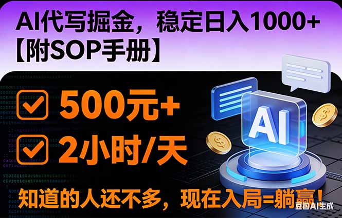 2026风口项目,AI代写掘金，稳定日入1000+，掌握核心技能【附SOP手册】-951博客
