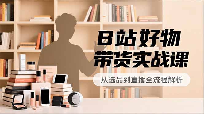 B站好物带货实战课，账号定位、选品拍摄、运营变现，全流程教学，实现UP主月入过万_酷乐网
