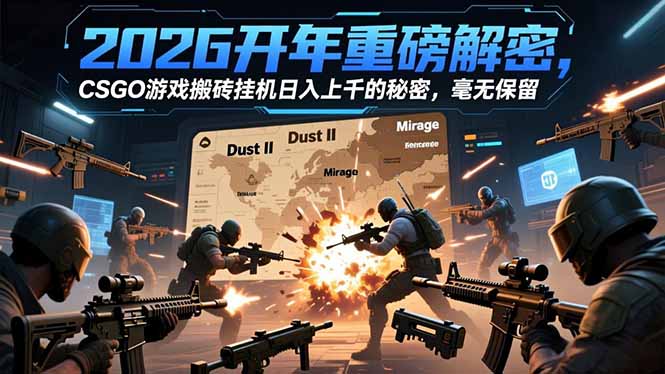 2026开年重磅解密,CSGO游戏搬砖挂机日入上千的秘密,毫无保留_酷乐网