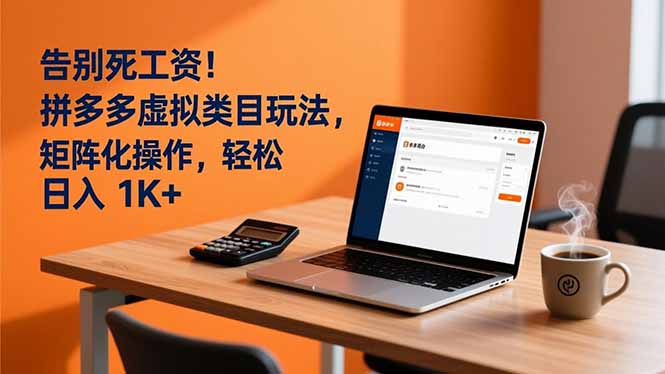 告别死工资！拼多多虚拟类目玩法，矩阵化操作，轻松日入 1K+_酷乐网