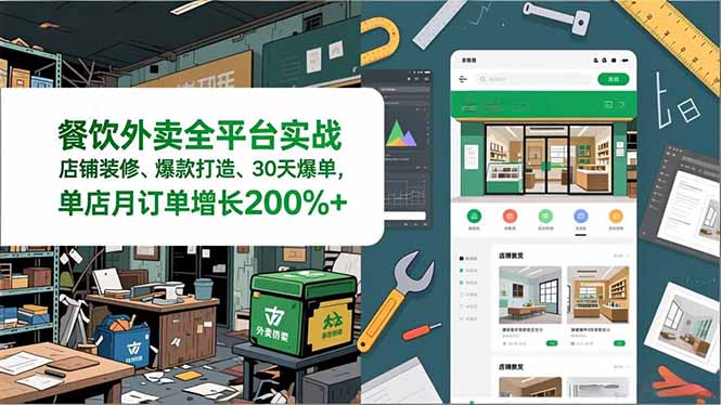餐饮外卖全平台实战,店铺装修、爆款打造、30天爆单,手把手教学,单店月订单增长200%+_酷乐网