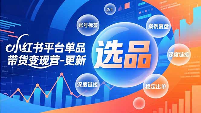 小红书平台单品带货变现营-更新,极致选品、账号标签、案例复盘,深度链接,快速启动稳定出单_酷乐网