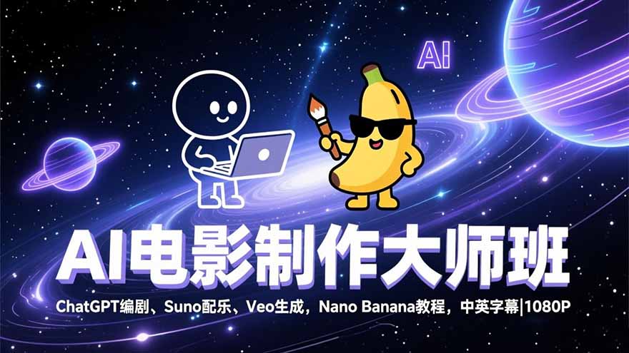 AI电影制作大师班：ChatGPT编剧、Suno配乐、Veo生成，NanoBanana教程-951博客