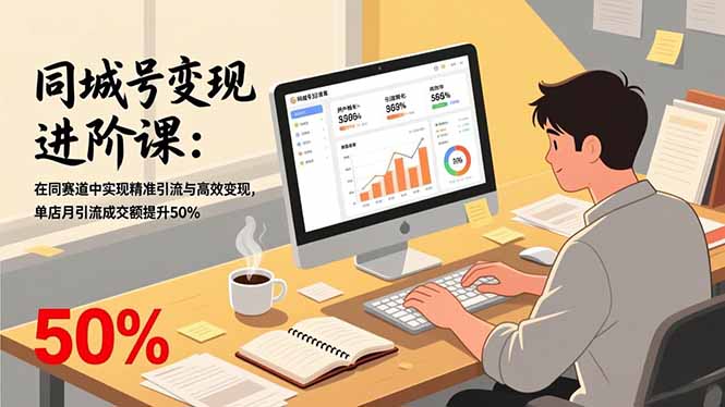 同城号变现进阶课：在同城赛道中实现精准引流与高效变现，单店月引流成交额提升50%_酷乐网