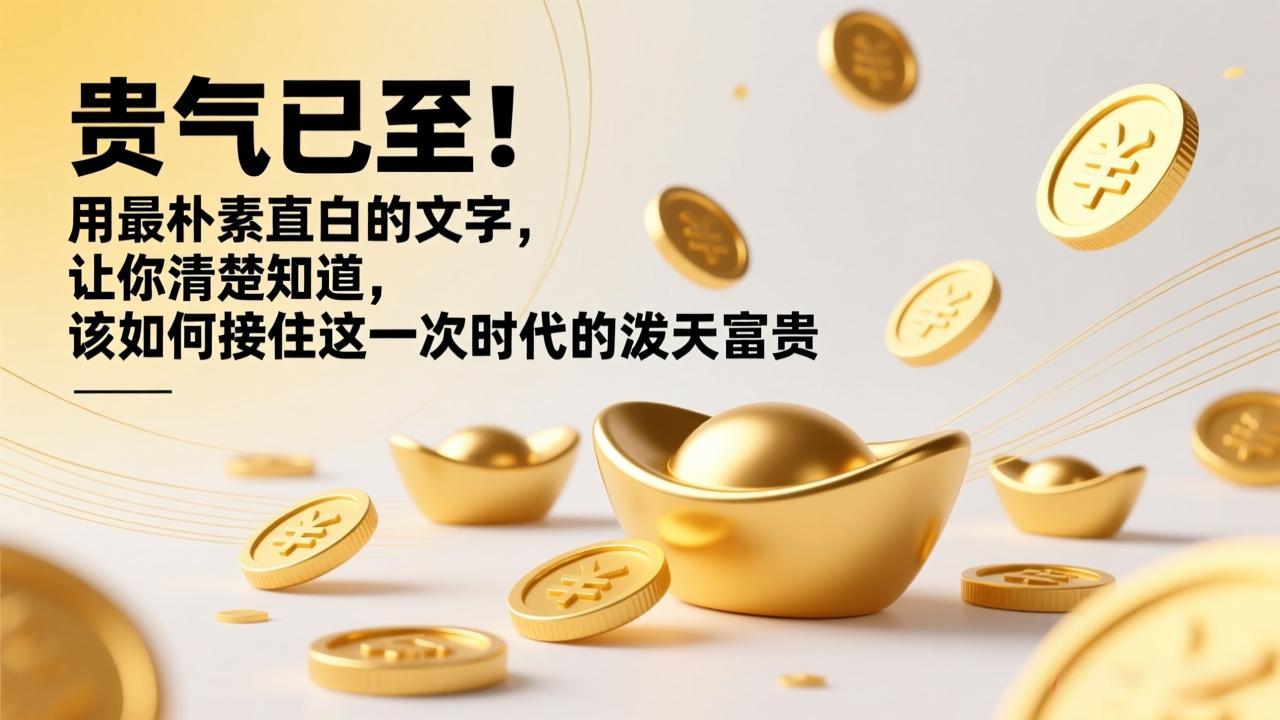 付费文章:贵气已至!用最朴素直白的文字,让你清楚知道,该如何接住这一次时代的泼天富贵_酷乐网