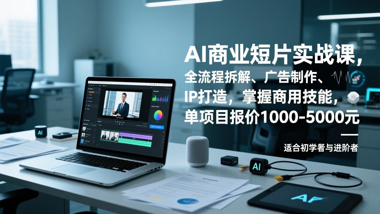 AI商业短片实战课，全流程拆解、广告制作、IP打造，掌握商用技能，单项目报价1000-5000元_酷乐网