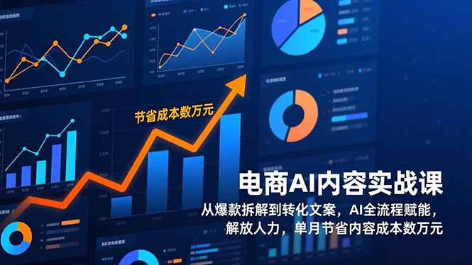 电商AI内容实战课，从爆款拆解到转化文案，AI全流程赋能，解放人力，单月节省内容成本数万元_酷乐网