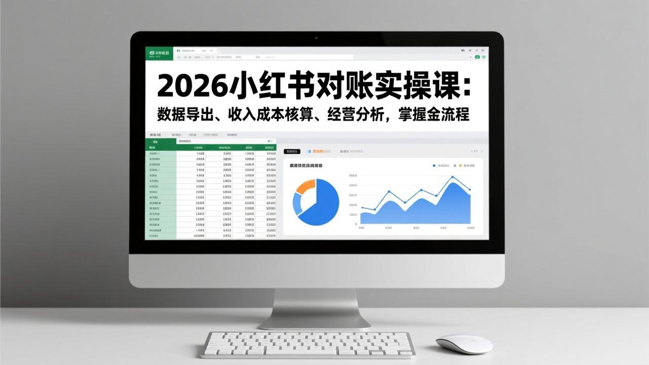 2026小红书对账实操课:数据导出、收入成本核算、经营分析,掌握全流程_酷乐网