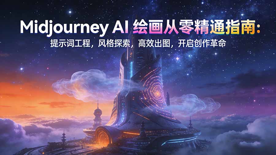 Midjourney AI绘画从零精通指南：提示词工程，风格探索，高效出图，开启创作革命_酷乐网