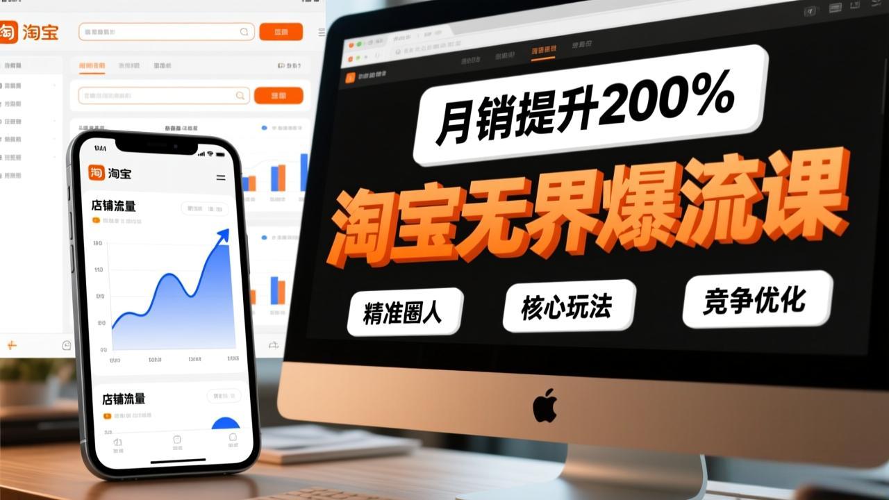 淘宝无界爆流课，精准圈人、核心玩法、竞争优化，快速引爆店铺流量，月销提升200%-951博客