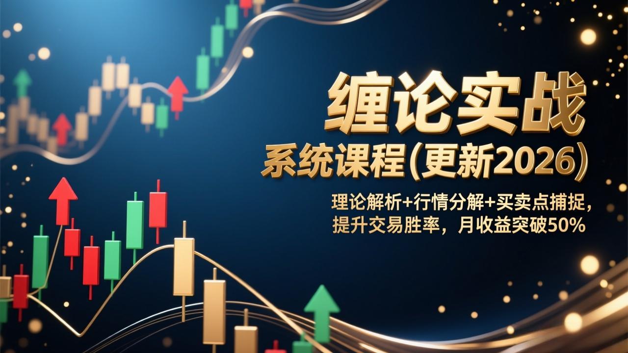 缠论实战系统课程(更新2026)，理论解析+行情分解+买卖点捕捉，提升交易胜率，月收益突破50%_酷乐网