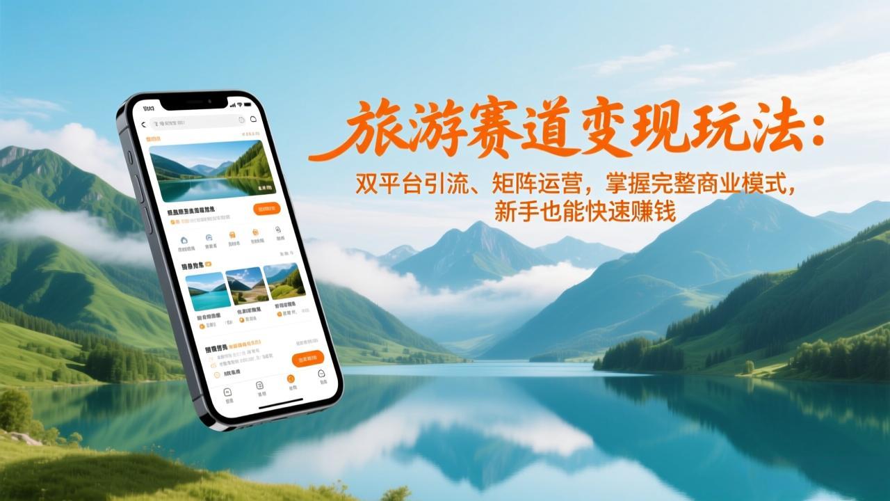 旅游赛道变现玩法：双平台引流、矩阵运营，掌握完整商业模式，新手也能快速赚钱_酷乐网