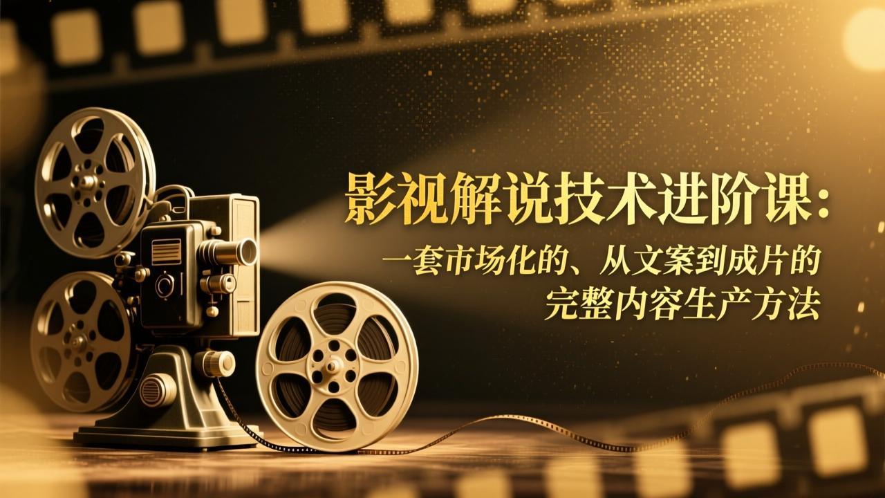 影视解说技术进阶课：一套市场化的、从文案到成片的完整内容生产方法_酷乐网