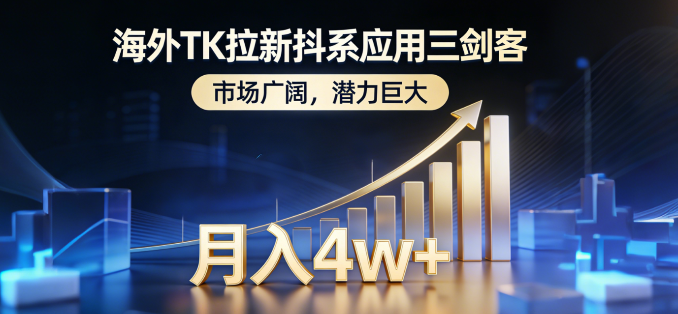 海外TK拉新抖系应用三剑客，市场广阔，潜力巨大，月入1w+-951博客