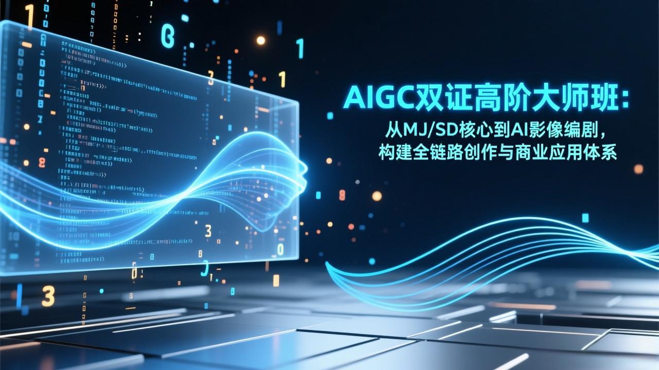 AIGC双证高阶大师班:从MJ/SD核心到AI影像编剧,构建全链路创作与商业应用体系_酷乐网