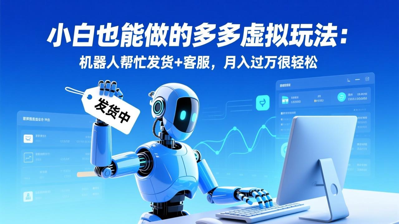 小白也能做的多多虚拟玩法:机器人帮忙发货+客服,月入过万很轻松_酷乐网