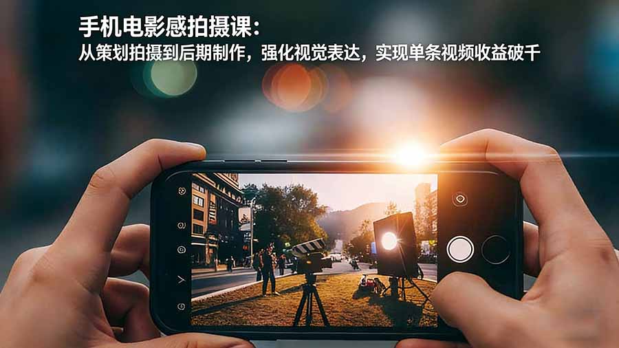 手机电影感拍摄课:从策划拍摄到后期制作,强化视觉表达,实现单条视频收益破千_酷乐网