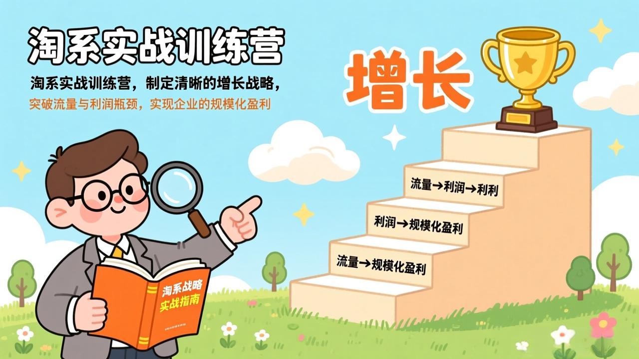 淘系实战训练营，制定清晰的增长战略，突破流量与利润瓶颈，实现企业的规模化盈利-951博客