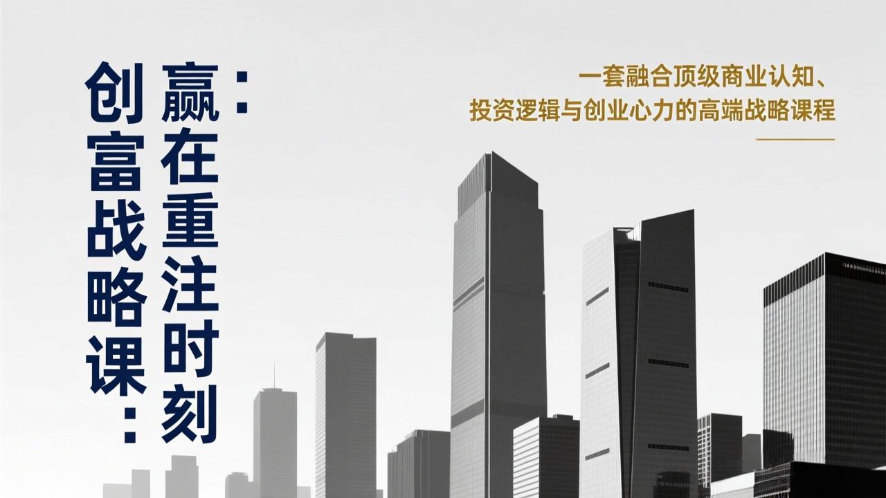 《创富战略课：赢在重注时刻》一套融合顶级商业认知、投资逻辑与创业心力的高端战略课程-951博客