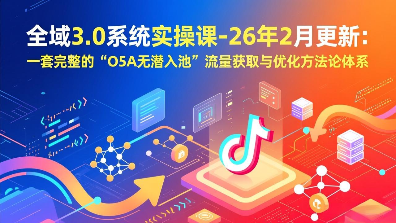 全域3.0系统实操课-26年2月更新：一套完整的“O5A无潜入池”流量获取与优化方法论体系-951博客