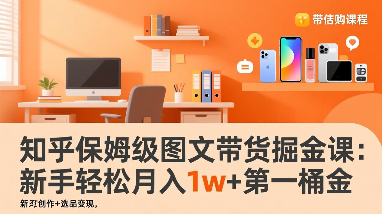 知乎保姆级图文带货掘金课：账号打造+爆文创作+选品变现，新手轻松月入1w+第一桶金-951博客